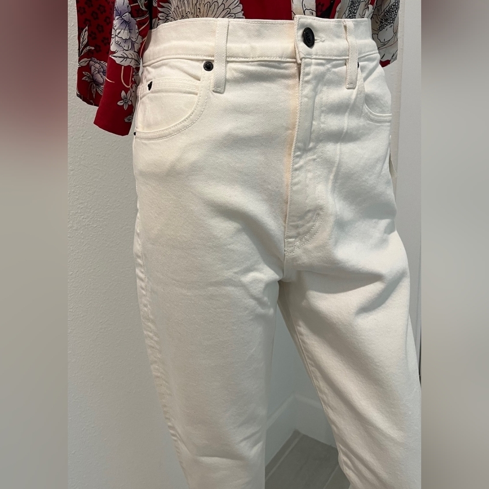 Slvrlake Beatnik Slim Straight High Rise White 5 Pocket Jeans Size 27 NWT - Picture 5 of 14